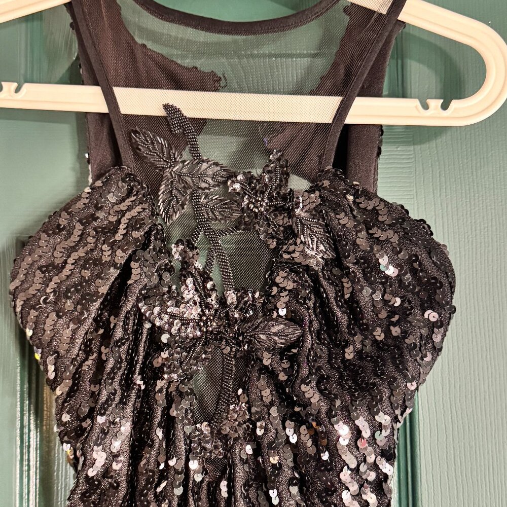 Vintage Sequin Open Back Halter Dress